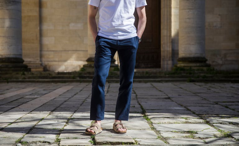 Asphalte - Le Pantalon en Lin - Bleu marine